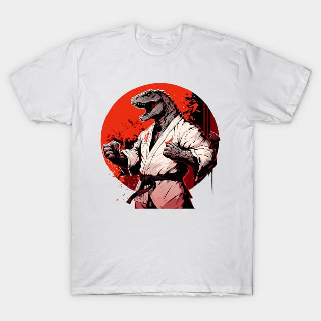 karate dino T-Shirt by lets find pirate